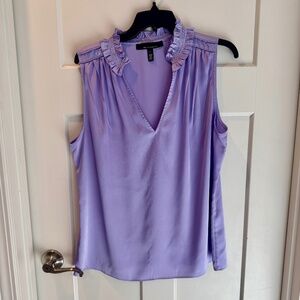 White House Black Market Light Purple Ruffled Blouse